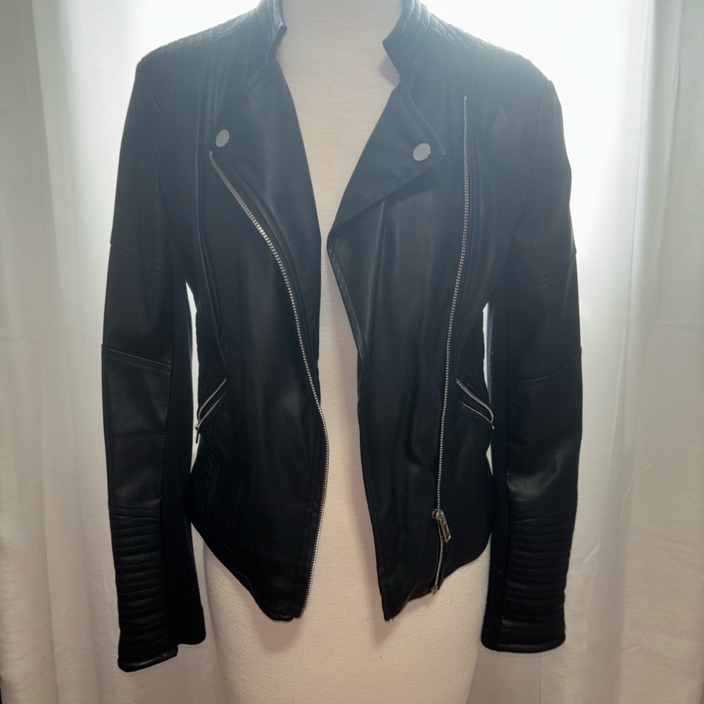 Bar lll Black faux Leather Women's Jacket